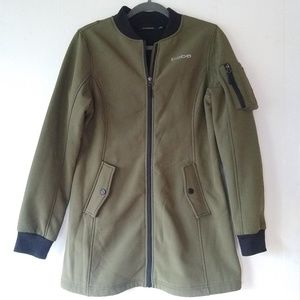 BEBE olive army green longline jacket coat